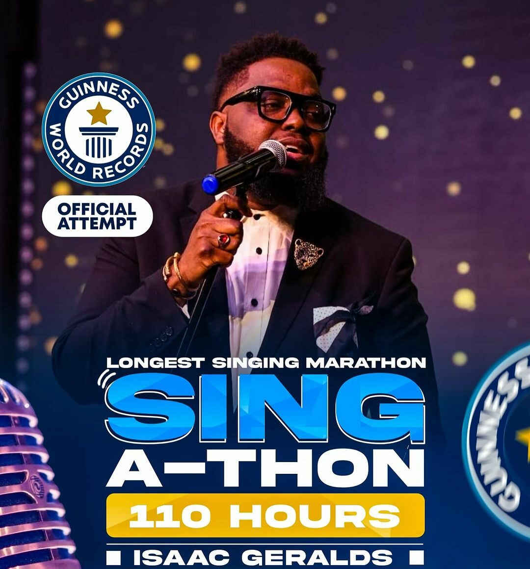 Isaac Geralds Targets A 100-Hour Singing Marathon To Break Guinness World Record