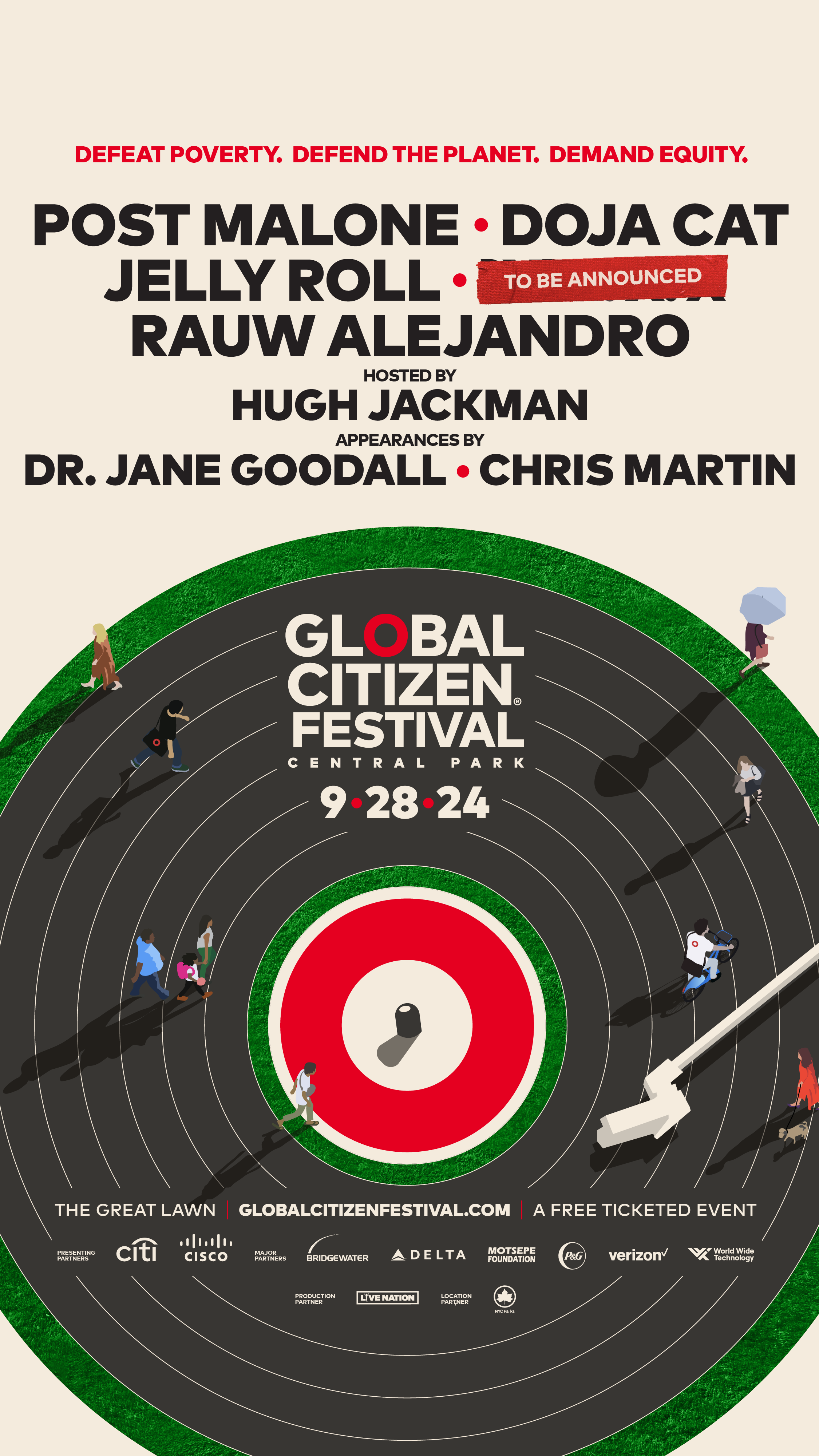 2024 GLOBAL CITIZEN FESTIVAL LINEUP UNVEILED POST MALONE, DOJA CAT TO