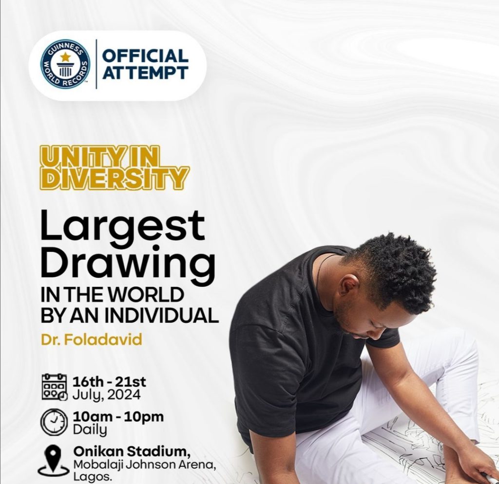 Fola David is Set on Achieving the Guinness World Record for 'Largest  Drawing by an Individual' » YNaija