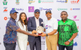 Captain, Ikoyi Club 1938, Afolabi Balogun; Head, Partnership and Hospitality, Golf Section, Ikoyi Club 1938; Rerhe Idonije; Deputy Vice Chairman, Ikoyi Club 1938; Bolaji Martins; President, Association of Corporate Communication and Marketing Professionals in Banks (ACAMB), Jide Sipe and Publicity Secretary, ACAMB, Abiodun Coker, during the Golf and Networking Experience Hosted by ACAMB to commemorate its 30th Anniversary celebration in Ikoyi, Lagos, recently